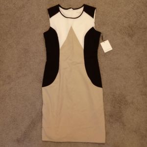 Calvin Klein Khaki Multi Shift Work Office Dress sz 4, NWT